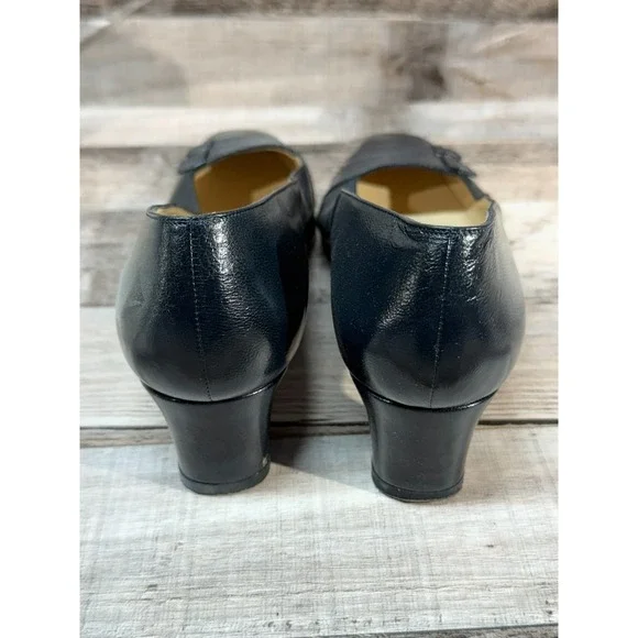 Renee Mancini Paris Capretto Karung Pump Heels Women Shoes Dress Black 34.5 US 4 - Picture 8 of 14